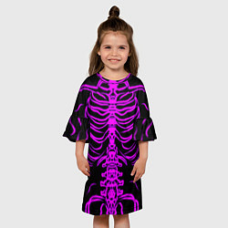 Платье клеш для девочки Розовые кости, цвет: 3D-принт — фото 2