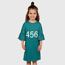 Платье клеш для девочки Игрок в кальмара 456, цвет: 3D-принт — фото 2
