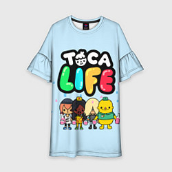 Платье клеш для девочки Toca Life: Logo цвета 3D-принт — фото 1
