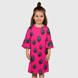 Платье клеш для девочки Игра в кальмара TКК, цвет: 3D-принт — фото 2