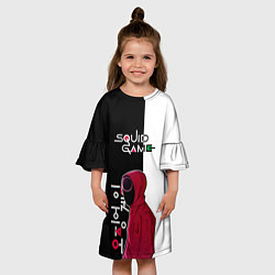Платье клеш для девочки Игра в кальмара SG, цвет: 3D-принт — фото 2