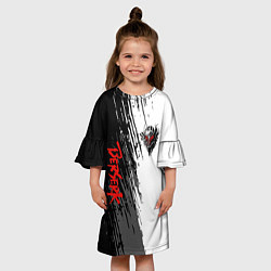 Платье клеш для девочки Берсерк чёрной маска, цвет: 3D-принт — фото 2
