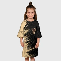 Платье клеш для девочки Black clover bull, цвет: 3D-принт — фото 2