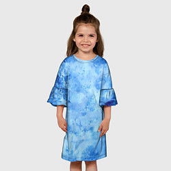 Платье клеш для девочки Красочная синева, цвет: 3D-принт — фото 2