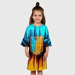 Платье клеш для девочки Атака Титанов: Освещение, цвет: 3D-принт — фото 2