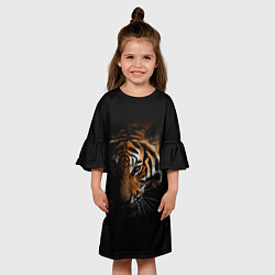 Платье клеш для девочки Год тигра Голова, цвет: 3D-принт — фото 2