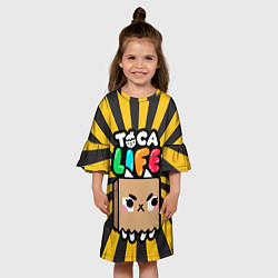 Платье клеш для девочки Toca Life: Croquet, цвет: 3D-принт — фото 2