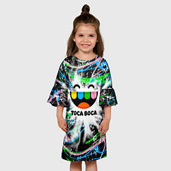 Платье клеш для девочки Toca Boca: Весельчак, цвет: 3D-принт — фото 2