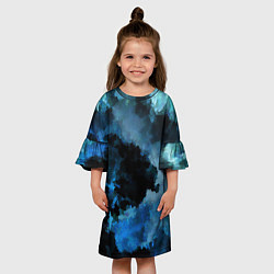 Платье клеш для девочки Взрыв на глубине, цвет: 3D-принт — фото 2