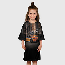 Платье клеш для девочки Мерседес АМГ в стиле Loft, цвет: 3D-принт — фото 2