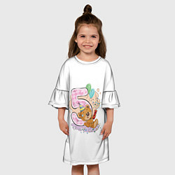 Платье клеш для девочки С днем рождения 5 месяц, цвет: 3D-принт — фото 2