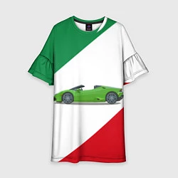 Платье клеш для девочки Lamborghini Италия, цвет: 3D-принт