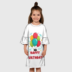 Платье клеш для девочки С днём рождения 2, цвет: 3D-принт — фото 2