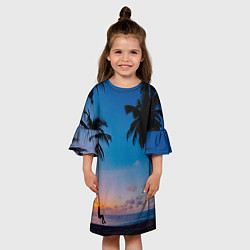 Платье клеш для девочки Пляжное настроение, цвет: 3D-принт — фото 2