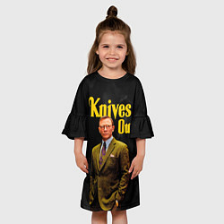 Платье клеш для девочки Достать ножи Knives Out, цвет: 3D-принт — фото 2