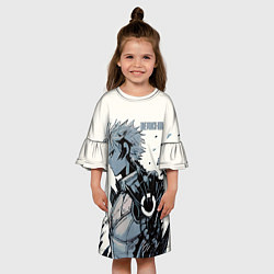 Платье клеш для девочки One Punch-Man Генос, цвет: 3D-принт — фото 2