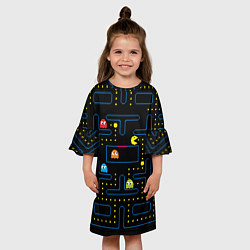 Платье клеш для девочки Пиксельный Пакман, цвет: 3D-принт — фото 2