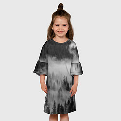 Платье клеш для девочки ТУМАННЫЙ ЛЕС FOREST, цвет: 3D-принт — фото 2