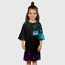 Платье клеш для девочки FRIDAY NIGHT FUNKIN NEON COLORS НЕОНОВЫЕ БРЫЗГИ, цвет: 3D-принт — фото 2