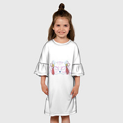 Платье клеш для девочки Маска бакэнэко, цвет: 3D-принт — фото 2