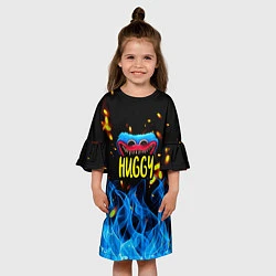 Платье клеш для девочки Poppy Playtime: Blue Fire, цвет: 3D-принт — фото 2