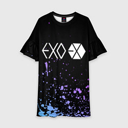 Платье клеш для девочки EXO BAND - ЭХО, цвет: 3D-принт