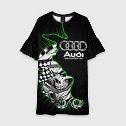 Платье клеш для девочки Audi quattro череп, цвет: 3D-принт