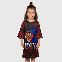 Платье клеш для девочки Poppy Playtime: Blood Rage, цвет: 3D-принт — фото 2