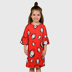 Платье клеш для девочки Бумажный дом Паттерн, цвет: 3D-принт — фото 2