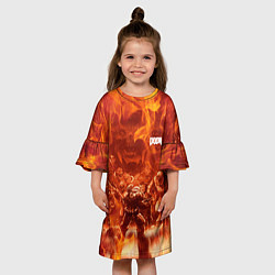 Платье клеш для девочки Hell Monster vs Doom, цвет: 3D-принт — фото 2