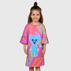 Платье клеш для девочки POPPY PLAYTIME - МАЛЫШ ХАГГИ ВАГГИ, цвет: 3D-принт — фото 2
