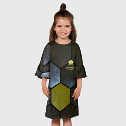 Платье клеш для девочки JWST space cell theme, цвет: 3D-принт — фото 2