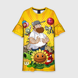 Платье клеш для девочки PvZ Pop Yellow, цвет: 3D-принт