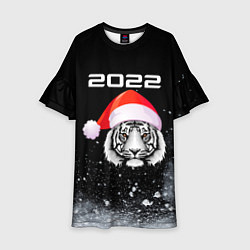Платье клеш для девочки Новогодний тигр 2022, цвет: 3D-принт