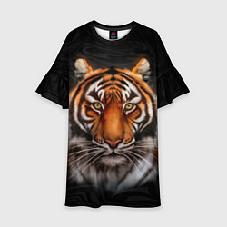 Платье клеш для девочки Реалистичный тигр Realistic Tiger, цвет: 3D-принт