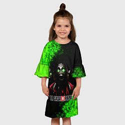 Платье клеш для девочки БУМАЖНЫЙ ДОМ НЕОН LA CASA DE PAPEL BELLA CIAO, цвет: 3D-принт — фото 2