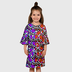 Платье клеш для девочки Geometry Dash: Pattern, цвет: 3D-принт — фото 2