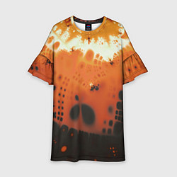 Платье клеш для девочки Коллекция Journey Оранжевый взрыв 126-3 2, цвет: 3D-принт