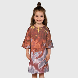 Платье клеш для девочки Коллекция Journey Обжигающее солнце 396-134-1, цвет: 3D-принт — фото 2