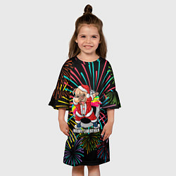 Платье клеш для девочки Merry Christmas Mops Dabbing, цвет: 3D-принт — фото 2