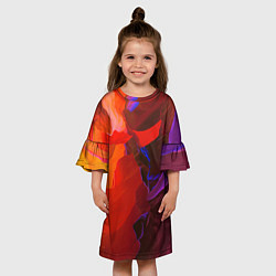 Платье клеш для девочки Акварельная Феерия, цвет: 3D-принт — фото 2