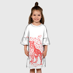 Платье клеш для девочки Символ года тигр 2022, цвет: 3D-принт — фото 2