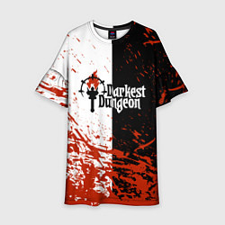 Платье клеш для девочки Darkest Dungeon DD Black White Logo, цвет: 3D-принт