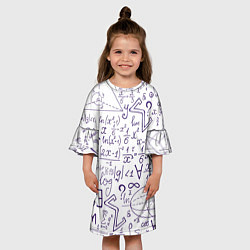 Платье клеш для девочки МАТЕМАТИЧЕСКИЕ ФОРМУЛЫ НАУКА, цвет: 3D-принт — фото 2