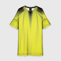Платье клеш для девочки Орхидея в желтом Абстракция Дополнение 541-1, цвет: 3D-принт