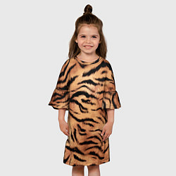 Платье клеш для девочки Шкура тигра текстура, цвет: 3D-принт — фото 2