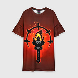 Платье клеш для девочки Darkest Dungeon Факел, цвет: 3D-принт