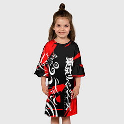 Платье клеш для девочки TOKYO REVENGERS ТОСВА RED VER, цвет: 3D-принт — фото 2