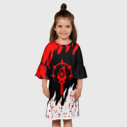 Платье клеш для девочки Darkest Dungeon огонь, цвет: 3D-принт — фото 2
