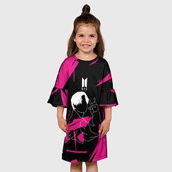 Платье клеш для девочки JUNGKOOK PINK EDITION ДЖОНГУК, цвет: 3D-принт — фото 2